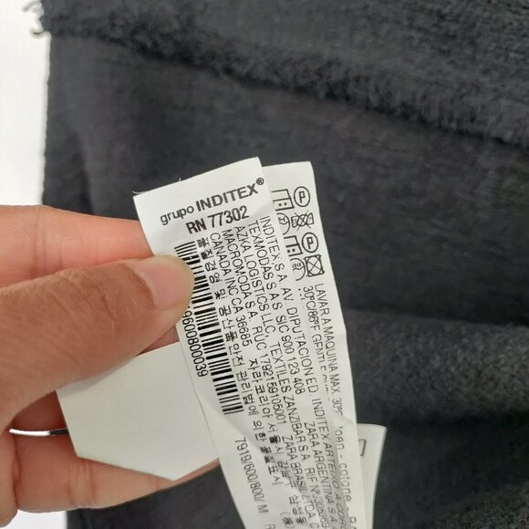 Zara Lace Round Neck Fringe Cap Sleeve  Crepe Mini Dress Medium Black - Picture 6 of 15